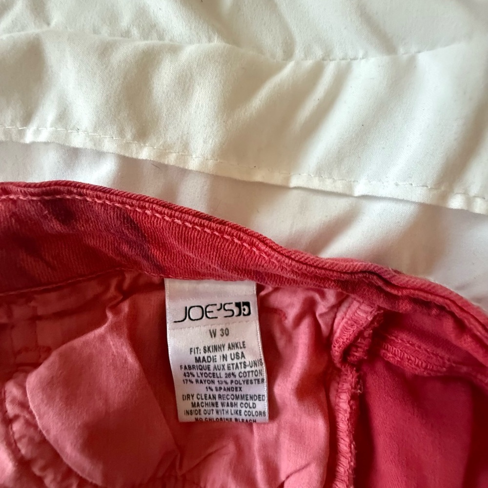 Joe’s Jeans Red Ikat Skinny Ankle Jeans Geranium Tribal Print Size 30 - Picture 6 of 10